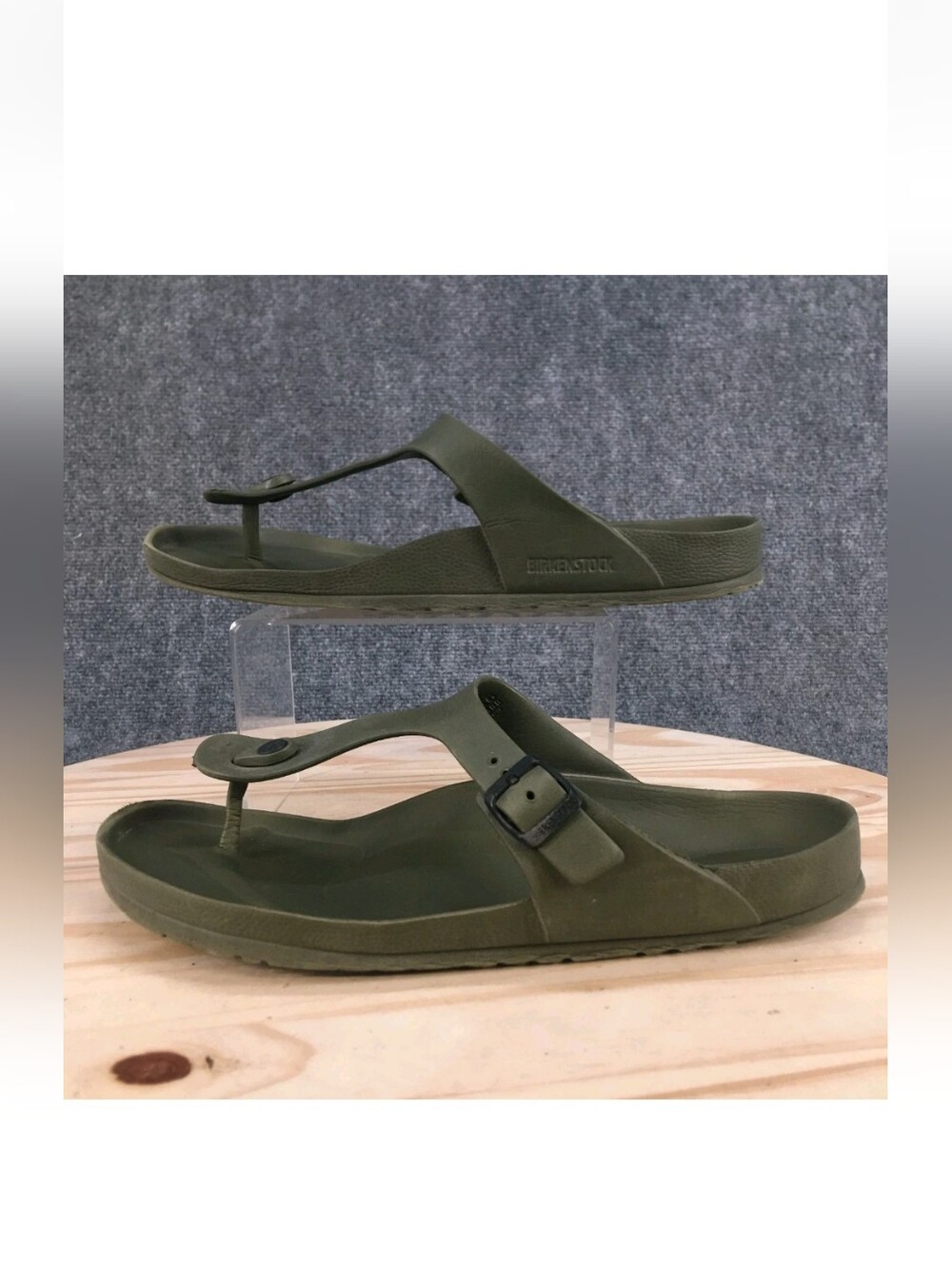 Birkenstock Sandals Mens 39. Olive Green Gizeh EVA Thong Flip Flop Casual Buckle
